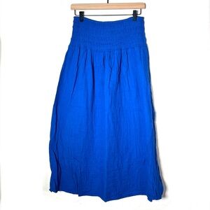 Old Navy royal blue elastic waist maxi skirt size small S B195